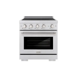 ZLINE 30 in. 4.2 cu. ft. Paramount Induction Range with 4 Element Cooktop and Electric Convection Oven in Satin Stainless Steel (SINRS-30)